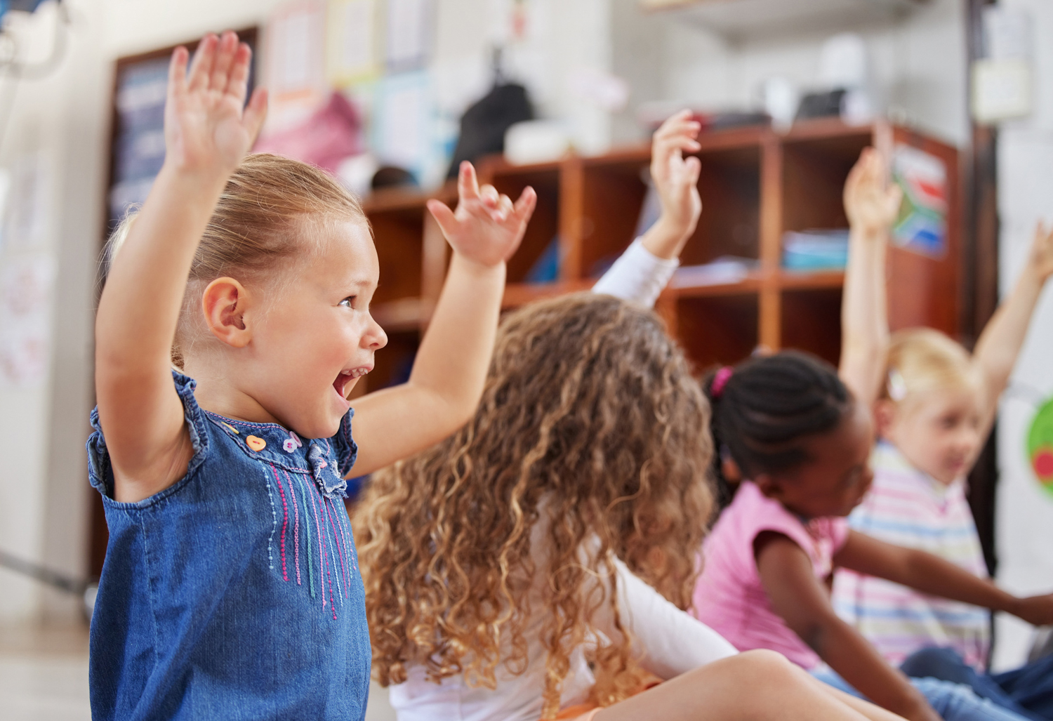 Im always excited to come to class. Shot of a group of children